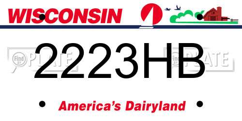 2223HB Wisconsin License Plate
