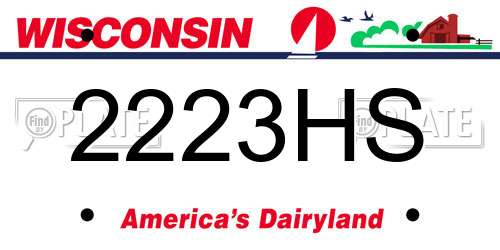 2223HS Wisconsin License Plate