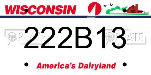 222B13 Wisconsin License Plate