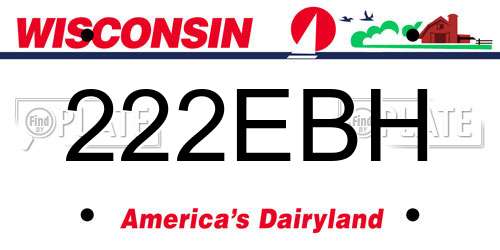 222EBH Wisconsin License Plate
