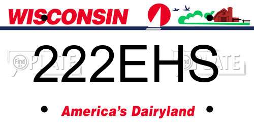 222EHS Wisconsin License Plate