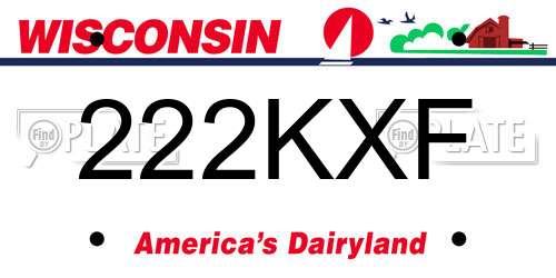 222KXF Wisconsin License Plate