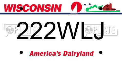 222WLJ Wisconsin License Plate