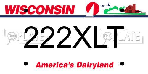 222XLT Wisconsin License Plate