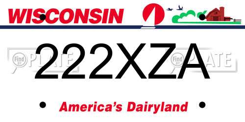 222XZA Wisconsin License Plate
