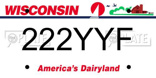 222YYF Wisconsin License Plate