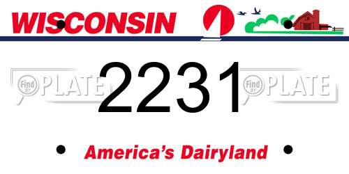 2231 Wisconsin License Plate
