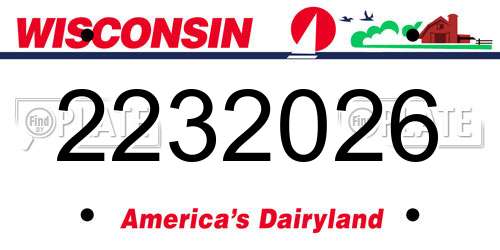 2232026 Wisconsin License Plate