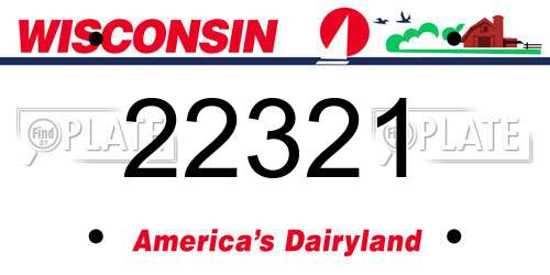 22321 Wisconsin License Plate