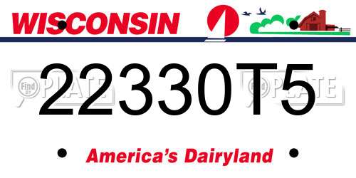 22330T5 Wisconsin License Plate