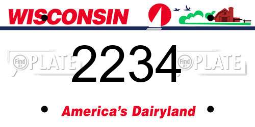 2234 Wisconsin License Plate