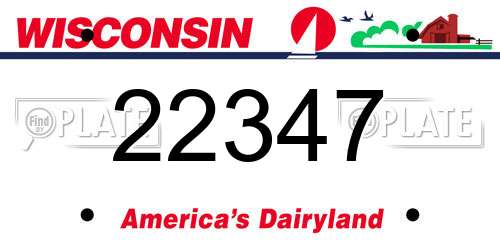 22347 Wisconsin License Plate