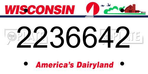 2236642 Wisconsin License Plate