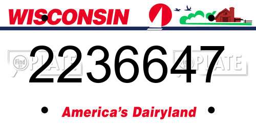 2236647 Wisconsin License Plate