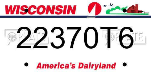 22370T6 Wisconsin License Plate