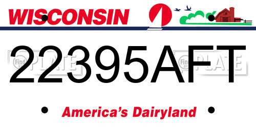 22395AFT Wisconsin License Plate