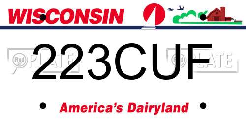 223CUF Wisconsin License Plate