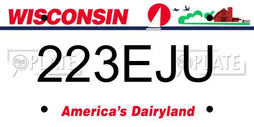 223EJU Wisconsin License Plate