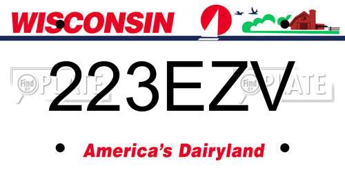223EZV Wisconsin License Plate