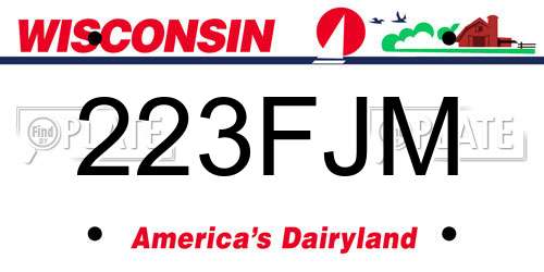 223FJM Wisconsin License Plate
