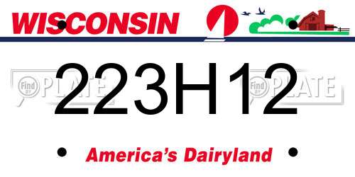 223H12 Wisconsin License Plate