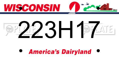 223H17 Wisconsin License Plate