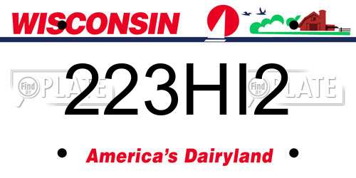 223HI2 Wisconsin License Plate