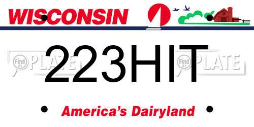 223HIT Wisconsin License Plate