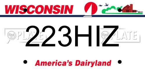 223HIZ Wisconsin License Plate