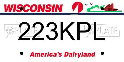 223KPL Wisconsin License Plate
