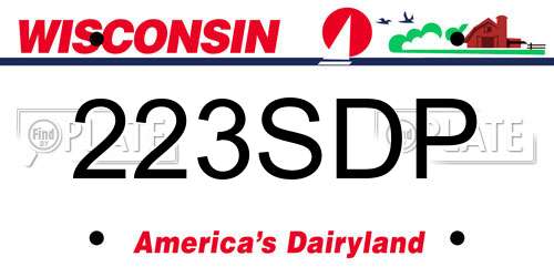 223SDP Wisconsin License Plate