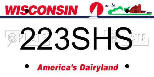 223SHS Wisconsin License Plate
