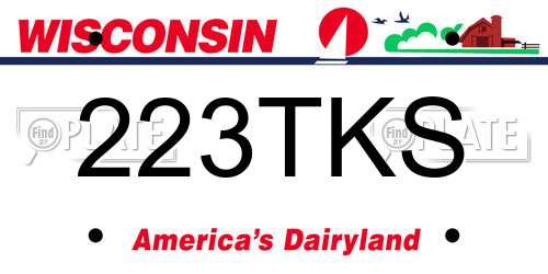 223TKS Wisconsin License Plate