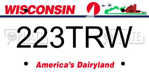 223TRW Wisconsin License Plate