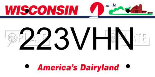 223VHN Wisconsin License Plate