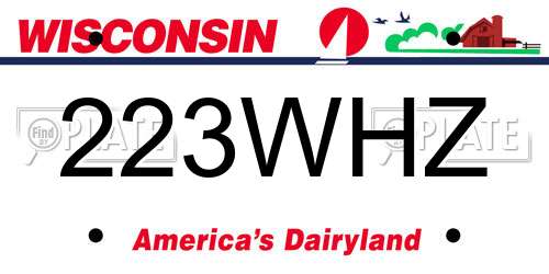 223WHZ Wisconsin License Plate