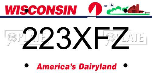 223XFZ Wisconsin License Plate