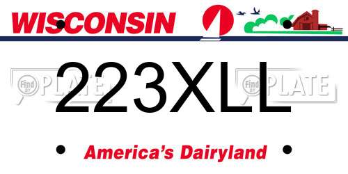 223XLL Wisconsin License Plate