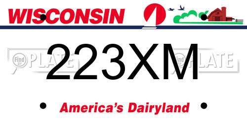 223XM Wisconsin License Plate