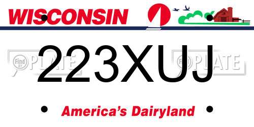 223XUJ Wisconsin License Plate