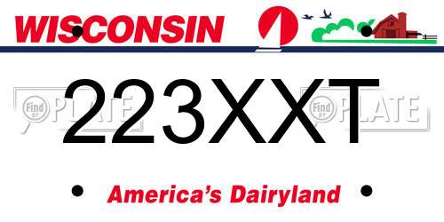 223XXT Wisconsin License Plate
