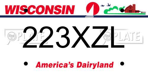 223XZL Wisconsin License Plate