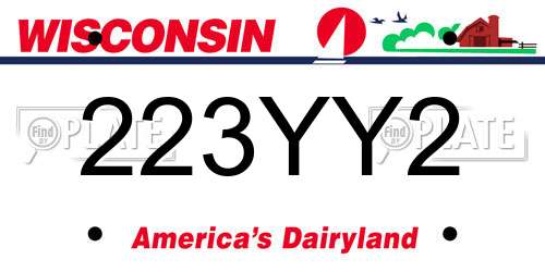 223YY2 Wisconsin License Plate