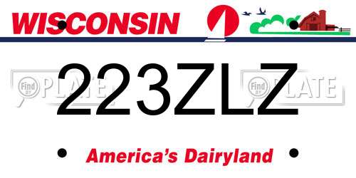223ZLZ Wisconsin License Plate