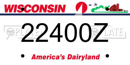 22400Z Wisconsin License Plate