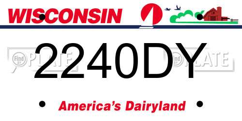 2240DY Wisconsin License Plate