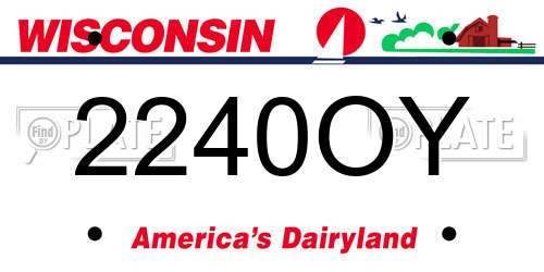 2240OY Wisconsin License Plate