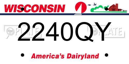 2240QY Wisconsin License Plate