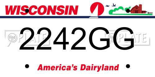 2242GG Wisconsin License Plate