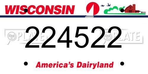 224522 Wisconsin License Plate